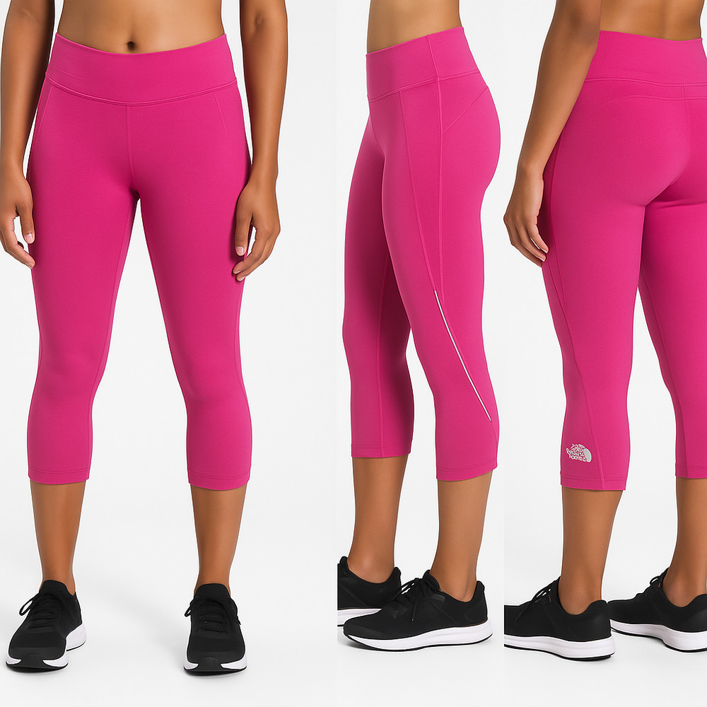 The North Face  Bright‎ Pink Capri Athletic Stretch Pants Medium